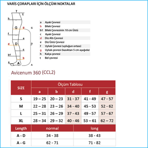 Avicenum PHLEBO Cotton 360 Diz Altı Varis Çorabı Burnu Kapalı